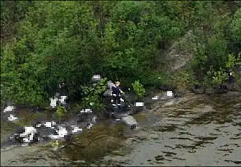 Anders Behring Breivik shooting teenagers at Utöya, Norway.